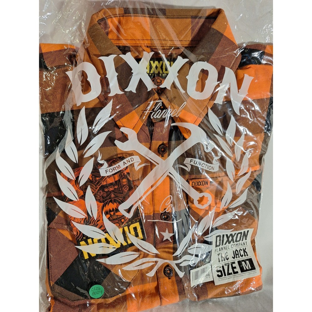 Dixxon Flannel Company The Jack Orange Black Buffalo Plaid Shirt Mens Medium NEW